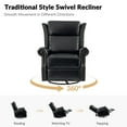 thumbnail image 2 of Power Genuine Leather Recliner Chairs Set of 2 Nailhead Trim Swivel Rocking Power Lounges Apartment Black, 2 of 8