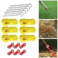 thumbnail image 4 of Lohuatrd 19Pcs/Set High Hardness Strong Toughness Camping Ropes Adjusters Set Easy Installation Outdoor Camping Tent Stakes Buckles Reflective Ropes Set for Hiking, 4 of 7