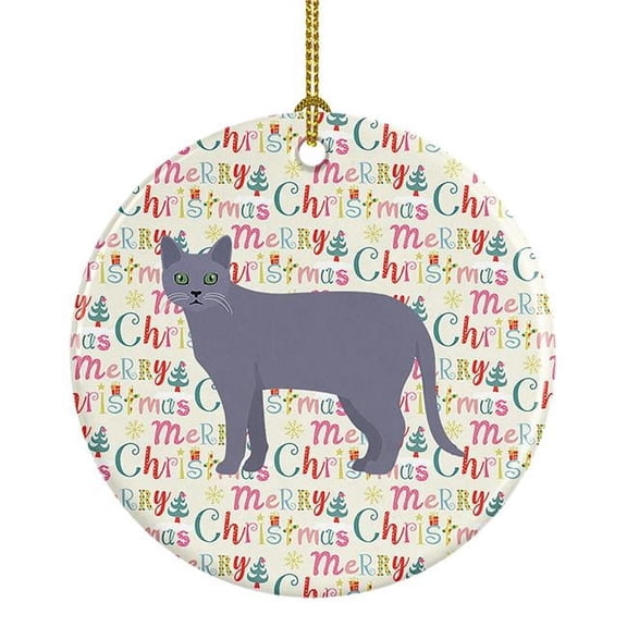 Korat #1 Cat Christmas Ceramic Ornament 2.8 in x 2.8 in