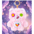 thumbnail image 3 of RARE Fuggler Care Bear Bag Charm Sparkle Heart Bear Plush Keychain, 3 of 6