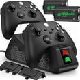 thumbnail image 1 of Estación de carga de baterías recargables para mandos Xbox Series X/S y Xbox One/S/X/Elite, incluye 2 baterías de 1800 mAh y base de carga con 4 tapas para baterías, 1 of 7