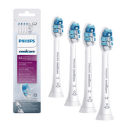 G2 Optimal Gum Care Toothbrush Replacement Heads for Sensitive Teeth, Compatible with Philips Sonicare Click-on Handle Electric Soft Toothbrush Brush Heads, HX9034, 4 Pack, White