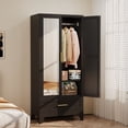 thumbnail image 6 of Ero 70.87"H Tall Metal Armoire Wardrobe Storage Closet Cabinet with Hanging Rod ,Mirror and 1 Drawer, 6 of 6