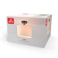 thumbnail image 3 of 1-Light Matte Black Flush Mount Ceiling Light with White Linen Shade, 66000023, 3 of 8