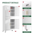 thumbnail image 5 of Elegant Furniture 71" H Farmhouse Kitchen Storage Cabinet with Drawer and 4 Doors,White Pantry Cabinets,Metal Storage Cabinet for Kitchen,Living Room, 5 of 8
