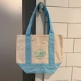 thumbnail image 3 of Trader Joe's  Mini Canvas Tote Bag Pastel 2025 LIMITED EDITION Blue, 3 of 5