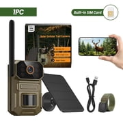 4K Cellular Trail Outdoor Camera With Free Solar Panels, Motion Detection, featuring infrared night vision, and wide-angle lens - suitable for wildlife observation, IP65