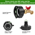 thumbnail image 2 of WADEO IBC Tank Fitting, 2.36'' Fine Thread Adapter for 275-330 Gallon IBC Tote Tank, IBC Tote Aadpter with Brass Hose Faucet Valve (3/4" Female NPT Inlet×3/4" GHT Outlet), Garden Hose Quick Connector, 2 of 7