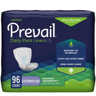 Prevail Incontinence Daily Pant Liners, Unisex, Moderate
