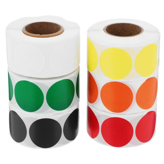 Raindrops  6 Rolls Plain Stickers Paper Circle Self-adhesive Label Office