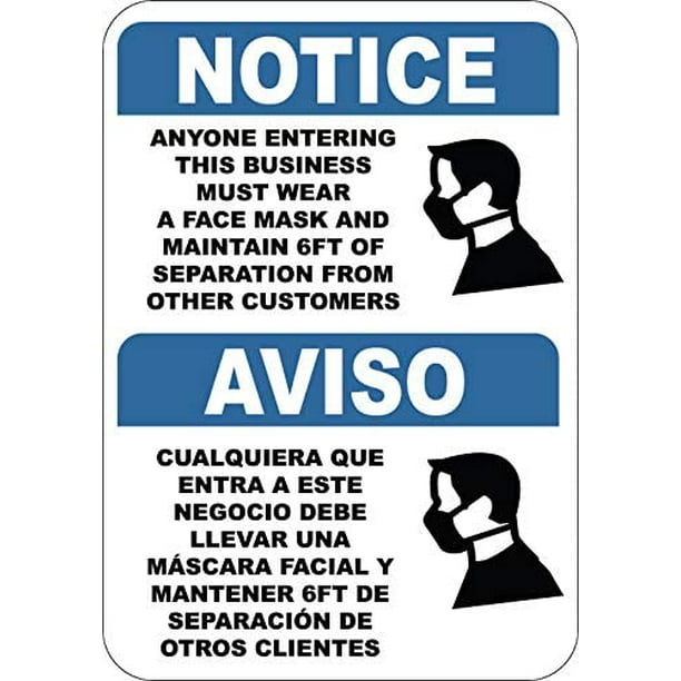 Face Mask Required Sign English And Spanish Printable Face Mask Required Sign English And Spanish Printable