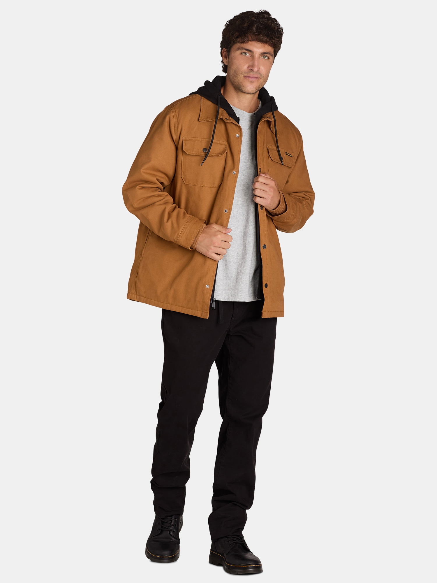 Brahma Men's Shirt Jacket with Hood, Sizes S-3XL