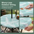 thumbnail image 5 of Round Outdoor Tablecloth with Umbrella Hole and Zipper, Mint Green Starfish Tablecloth with Elastic Waterproof, Summer Coastal Nautical Ocean Wooden Patio Table Covers for 31" - 35" Pool Tables, 5 of 9