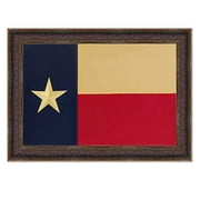 R&R Large Texas Flag Framed Aged USA Real Rustic Western Framed Wall Art