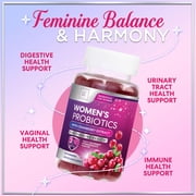 Probiotics for Women Gummies with Cranberry - 6 Premium Strains for PH Balance - Women Probiotics for Digestive Health, Vaginal & Immune Support, Womens Probiotic Feminine Health Gummy - 60 Gummies