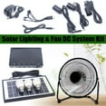 Miumaeov Solar Panel Power Generator Kit Solar Panel Power Storage Generator LED Light Charger Kit with 8" Fan for Home Garden