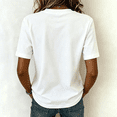 thumbnail image 5 of Women's Cotton Solid Color Short Sleeve Crew Neck T-Shirt Fitted Casual Basic Style White M, 5 of 6
