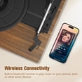 thumbnail image 5 of Udreamer Vinyl Record Player with Speakers & 3-Speed and Wireless Bluetooth,Vintage Audio Turntables | Brown, 5 of 23