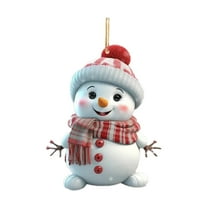 MOQIN Mini Snowman Christmas Traditional Christmas Tree Decorations, Christmas Snowman Wooden Ornaments Decoration Set for Tree Crafts Holiday Decor Xmas Party Supplies