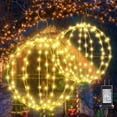 thumbnail image 4 of Christmas Outdoor Decorations Lights 1PCS 12 Inch Connectable Hanging Tree Globe 120 LED Fairy Lights with 8 Lighting Timing Function Indoor Outdoor (Warm/ Christmas Ornaments, 4 of 5
