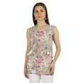thumbnail image 1 of Moomaya Blouse Décontractée Longue en Coton Imprimé Tunique à Col en V pour Femmes, 1 of 6