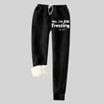 thumbnail image 2 of HomeGardon Pants for Women Womens Pants Winter Warm Sweatpants Fleece Sherpa Lined Active Running Jogger Track Pants,Wide Leg Elastic Waist Drawstring Full Length Sweatpants for Women, 2 of 3