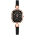 thumbnail image 1 of Héliisoer Femmes Diamanté Ovale Compact Rétro Littéraire Montre en Cuir Numérique, 1 of 3