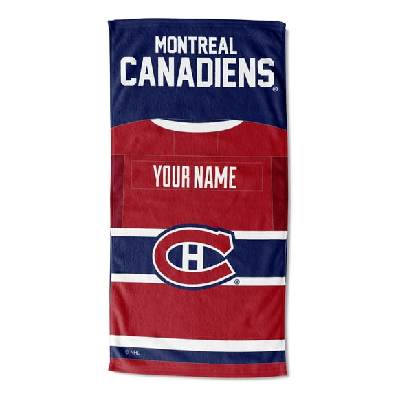 Montreal Canadiens NHL Jersey Personalized Beach Towel, 30" x 60"