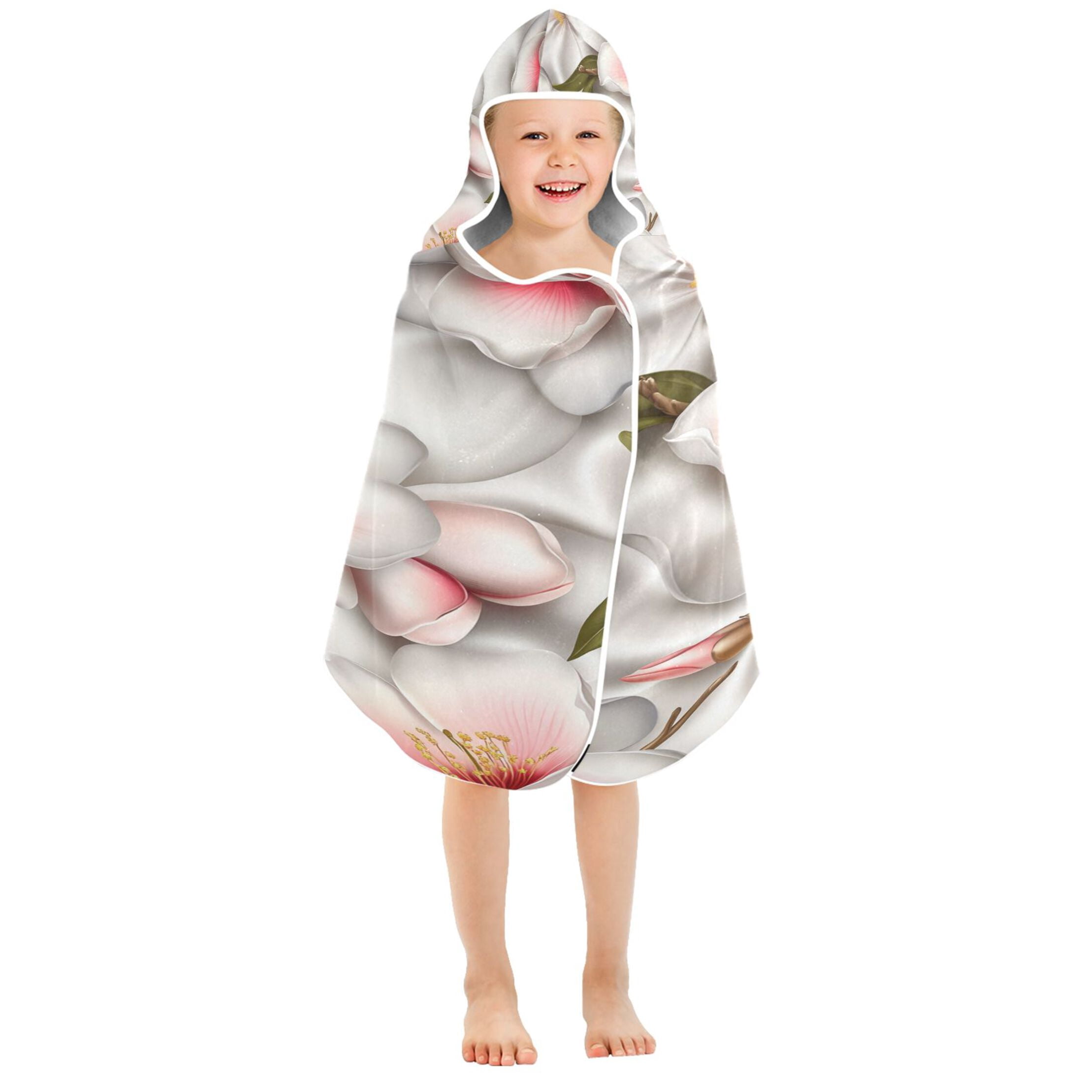 Botanical Garden Design 50x23.5" Baby Hooded Bath Towel Poncho, Quick-Dry and Triangle Pocket, Kids' Essential