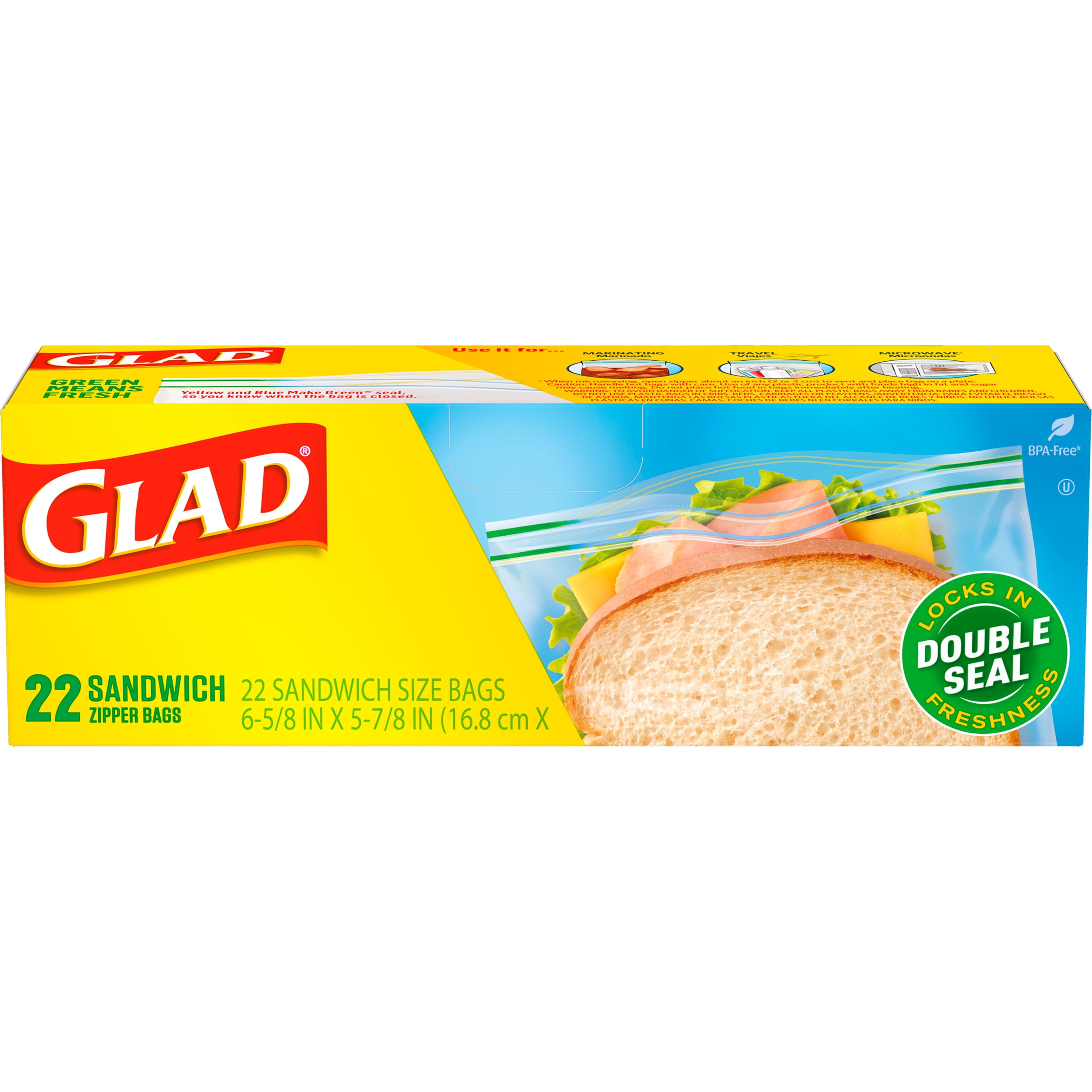Glad Sandwich Zipper Bags ( 22 ct )