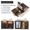 thumbnail image 2 of WE-POLUJ Stylish Men's Oxford Cloth Coin Pocket Wallet with Metal Security Chain and Zippered Pouch for Travel Card Holder Purse, 2 of 20