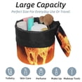 thumbnail image 2 of PhooArto Drawstring Cosmetic Bag, Barrel Shaped Portable Travel Makeup Bags, Fire Flaming Running Horse Large Capacity Waterproof Multifunctional Bucket Toiletry Bag, 2 of 6