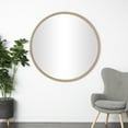 thumbnail image 2 of DecMode 47" x 47" Brown Carved Leaf Wall Mirror, 2 of 7
