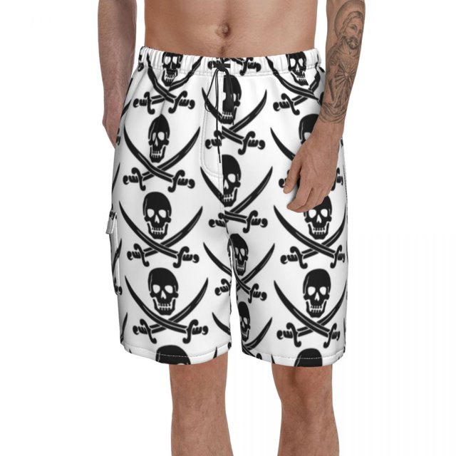 Shorts de Bain Pirate en Polyester Motif Maillot de Bain Homme