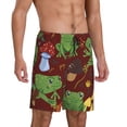 thumbnail image 2 of Wukai Frogs and Mushrooms Men’s Short Pajama Pants With Pockets Soft Sleep Pj Shorts for Men-, 2 of 6