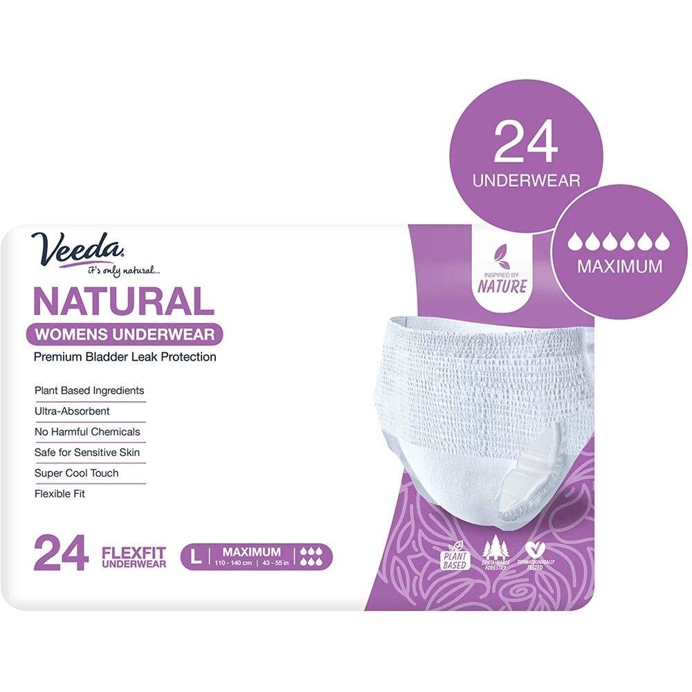 Veeda Natural Premium Incontinence Underwear for Women, for Bladder