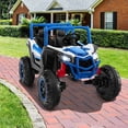 thumbnail image 4 of Costway 24V Kids Ride on UTV with 4 x 100W Powerful Engine Remote Control High/Low Speed Navy, 4 of 11