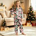 thumbnail image 2 of sdbrld Christmas Silk Pajamas for Kids Tween Girls 2 Piece Cute Graphic Pjs Fall Winter Button Down Long Sleeve Top and Pants Holiday Home Loungewear Sizes 11-12 Years, 2 of 9