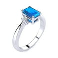 thumbnail image 2 of SuperJeweler 2 1/2 Carat Octagon Shape Blue Topaz and Diamond Ring In Sterling Silver For Women, 2 of 6
