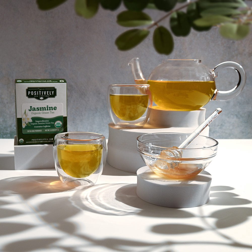 Positively Tea's Organic Jasmine Tea, Green Tea Bags, 120 CT Tea Bags 6 Boxes