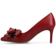 thumbnail image 3 of Journee Womens Crystol Slip On Low Stiletto Pointed Toe Evening Pumps, Widths Available, 3 of 11