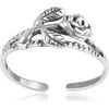 Women's Sterling Silver Rose Toe Ring