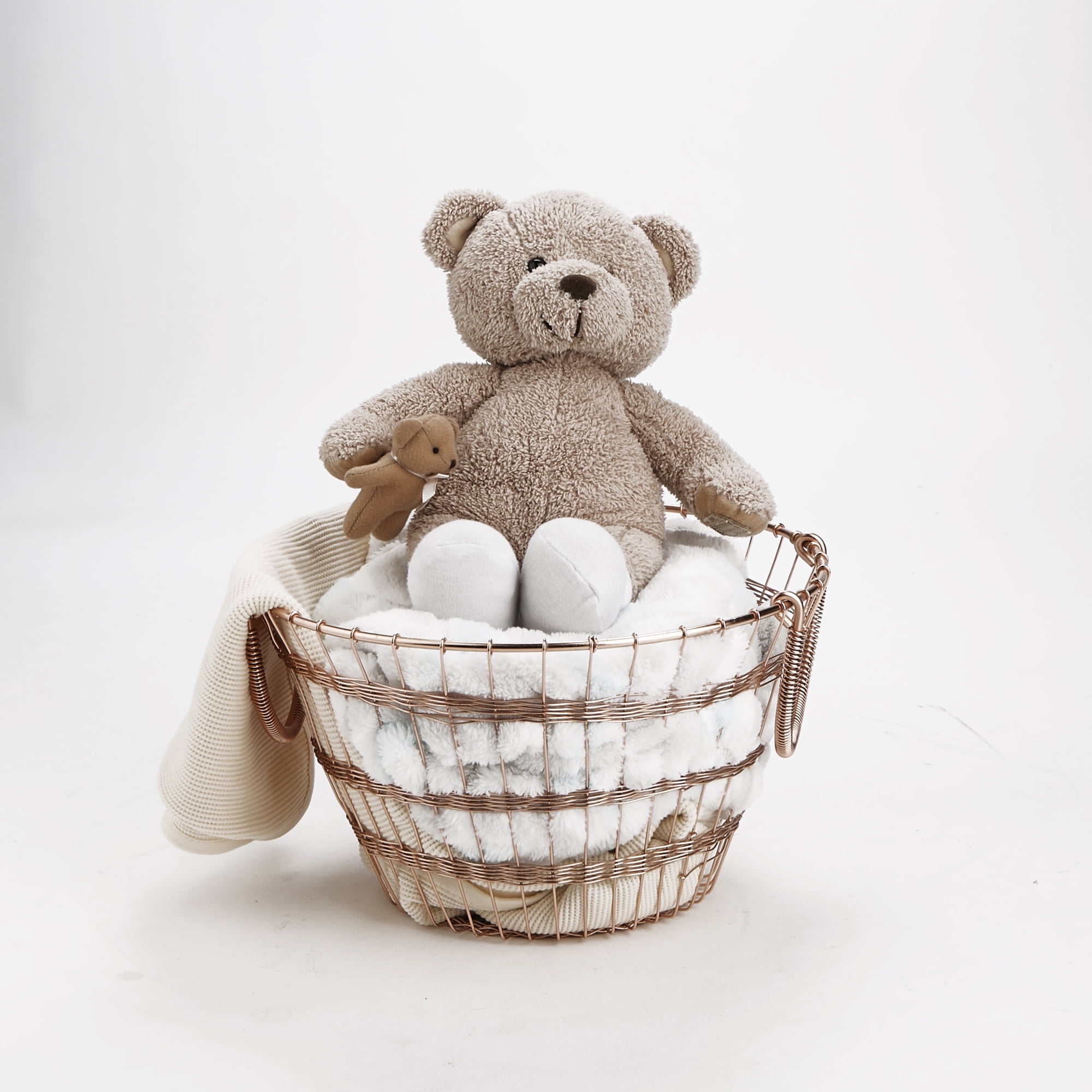 Mind Reader Round Iron Basket with 2 Durable Handles, MultiPurpose Organizer Basket Display