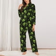 thumbnail image 2 of Fotbe Skulls And Cobwebs Conjunto de Pijama de Manga Larga para Mujer con Estampado, Ropa de Dormir de 2 Piezas, Conjunto de Casa Suave y Cómodo con Bolsillos-X-Large, 2 of 7