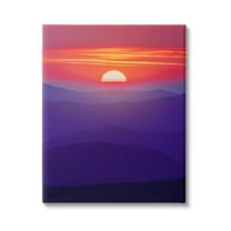 Stupell Red Sunrise Mountain Horizon Landscape Photography Gallery Wrapped Canvas Print Wall Art