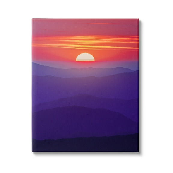 Stupell Red Sunrise Mountain Horizon Landscape Photography Gallery Wrapped Canvas Print Wall Art