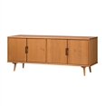 thumbnail image 3 of 60" Simple 4-Door Solid Wood TV Stand - Caramel, 3 of 6