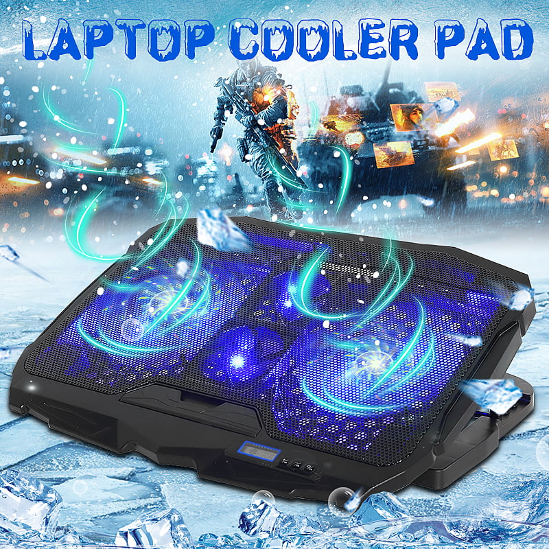 GSUMMER Notebook Cooling Pad Adjustable Mounts Notebook Stand Height Angle Strong Wind Speed Design Laptop Cooler,Blue 