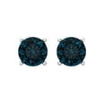 thumbnail image 3 of Clara Pucci 3Ct Natural London Blue Topaz Round Cut VVS1 Screw Back Stud 14k Solid hypoallergenic Gold Designer Earrings For December, 3 of 7