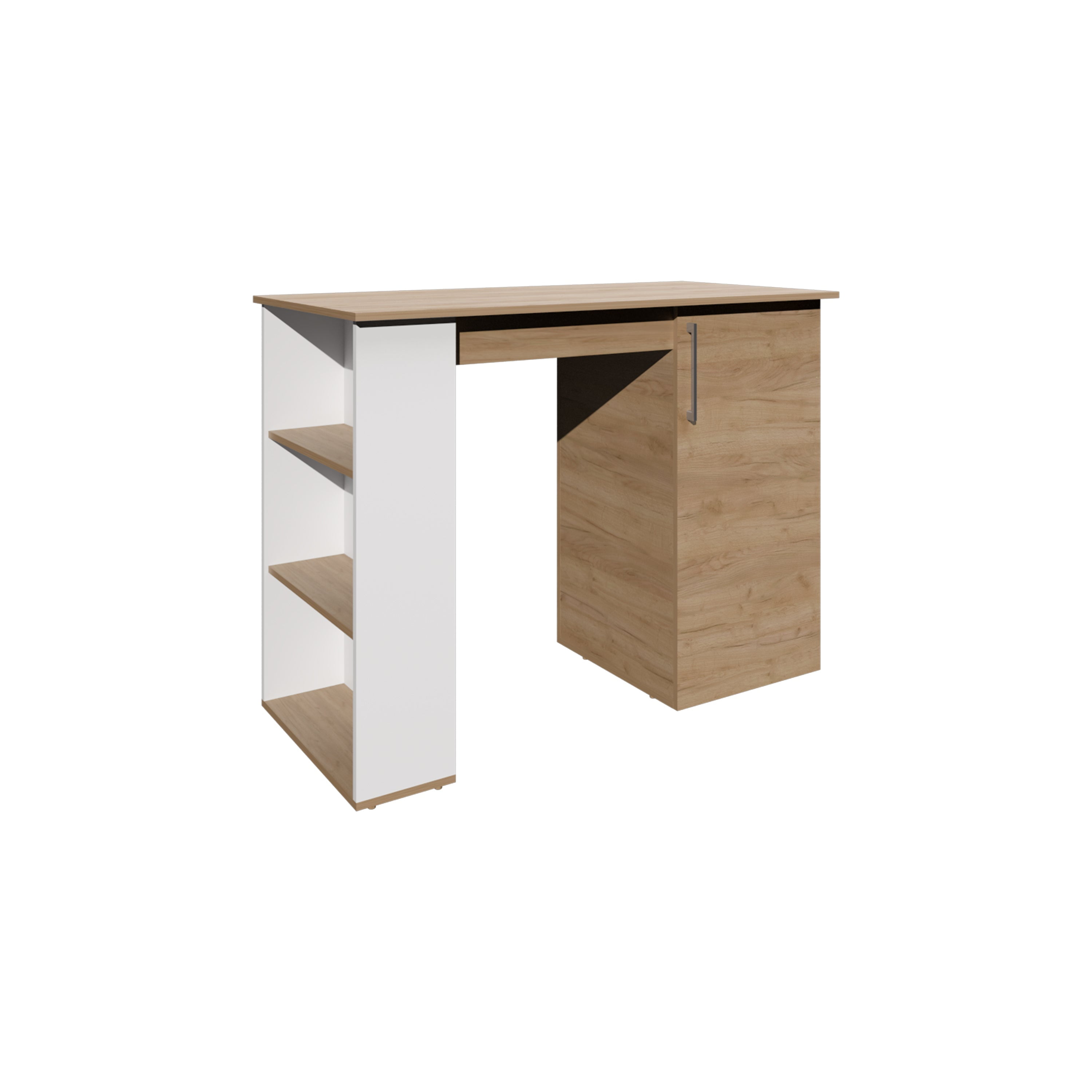 Allen 47" Wide Kitchen Island with One Cabinet and Five Shelves, Multifunctional Bar
